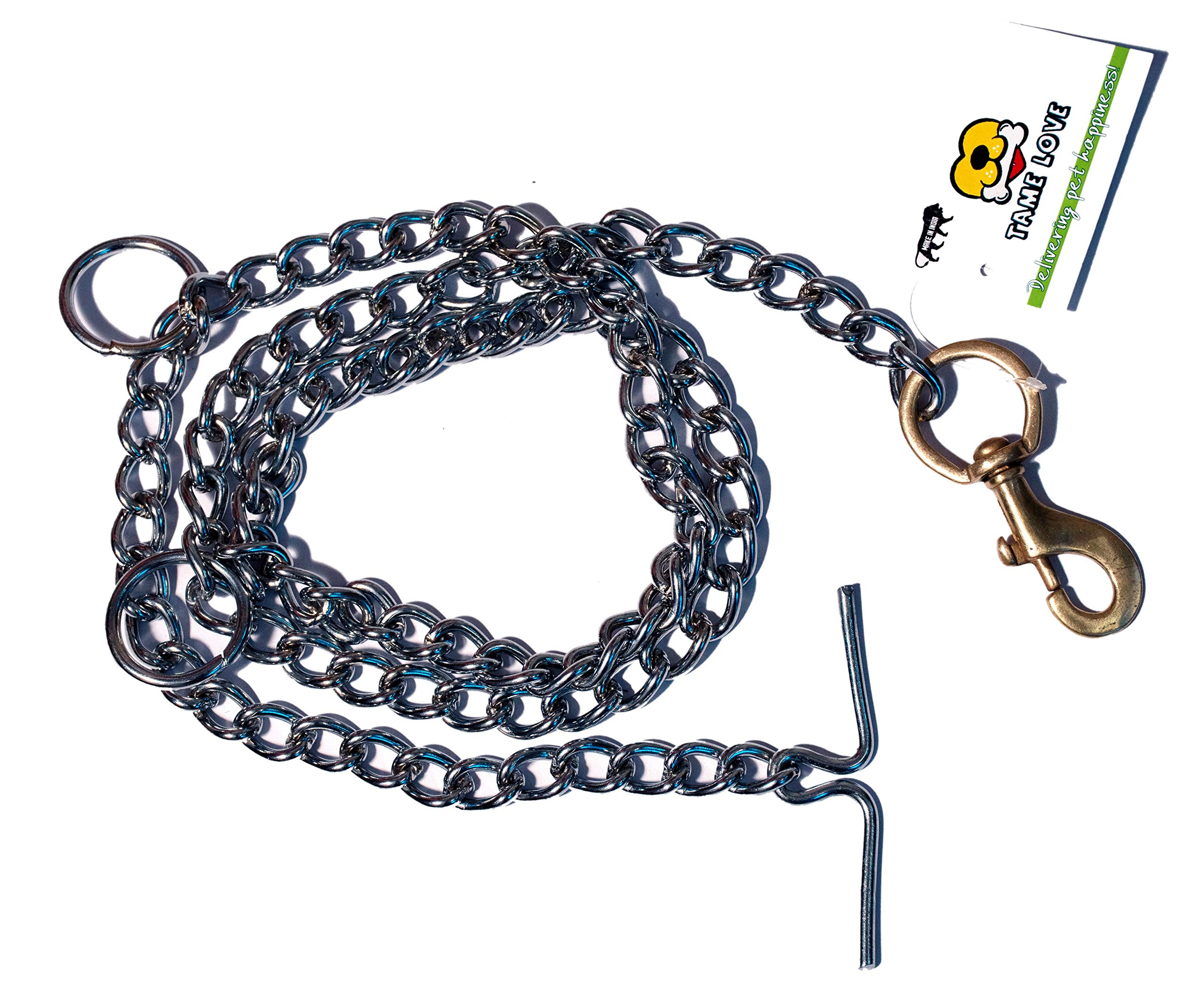 Tame Love™ Heavy Duty Stainless Steel Dog Leash Chain Length 152cm with Durable Brass Hook for Heavy Sized Dogs of All Breeds Easy to Put on Your Pet(30-45Jg) (B08G1PNWWT) Amazon Price History, Amazon Price Tracker