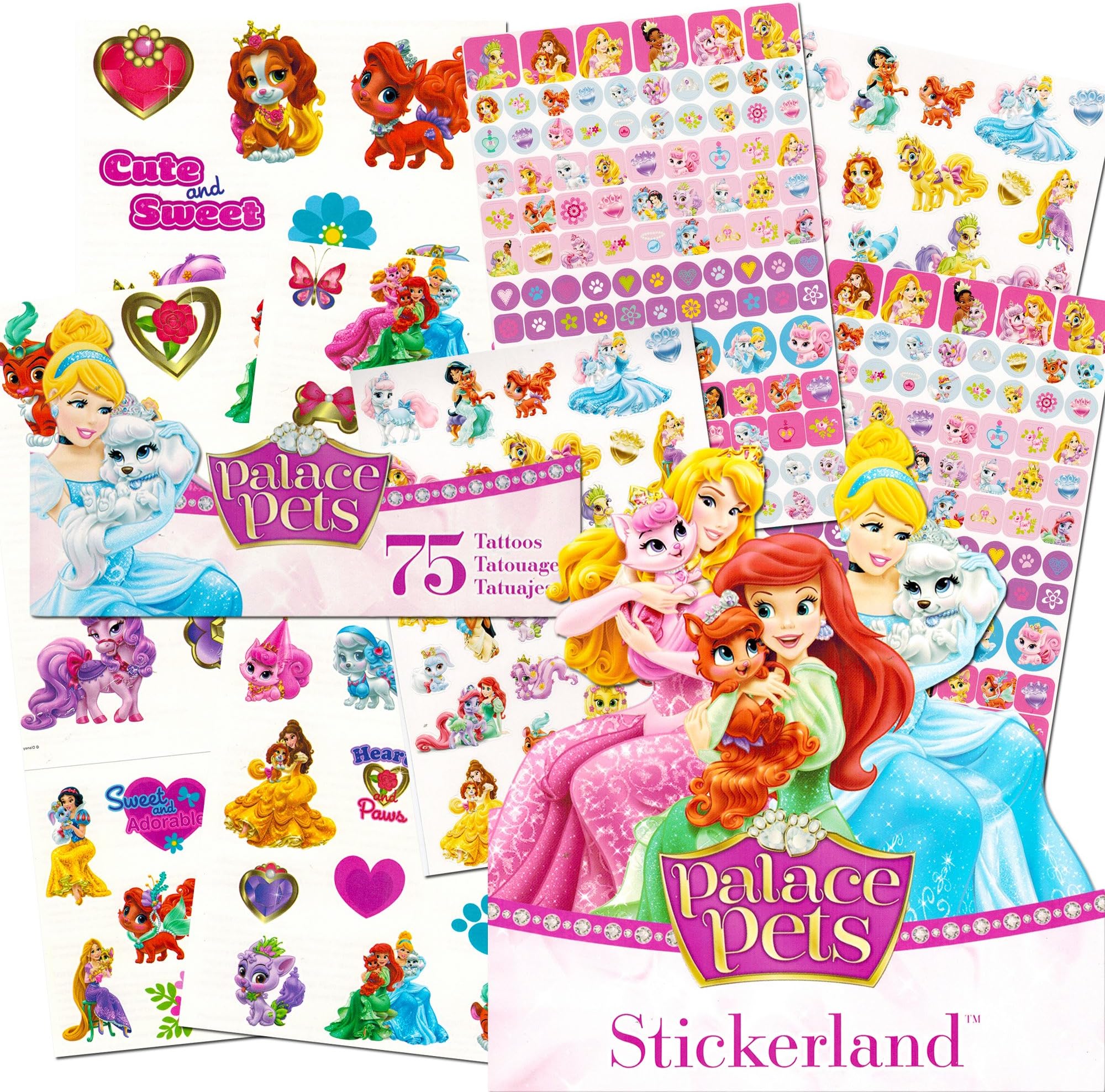 Disney Princess Palace Pets Stickers and Tattoos Party Favor Pack (295 Stickers & 75 Temporary Tattoos)