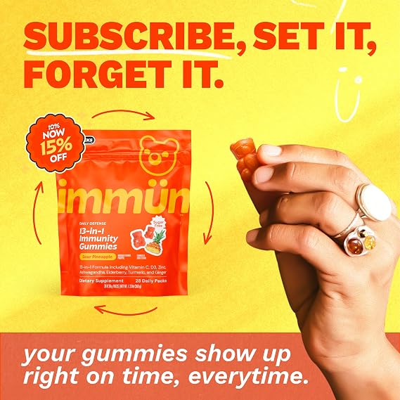 Gruns Immun Immunity Gummies, Vitamin C, Daily Immune Support, 28 ct