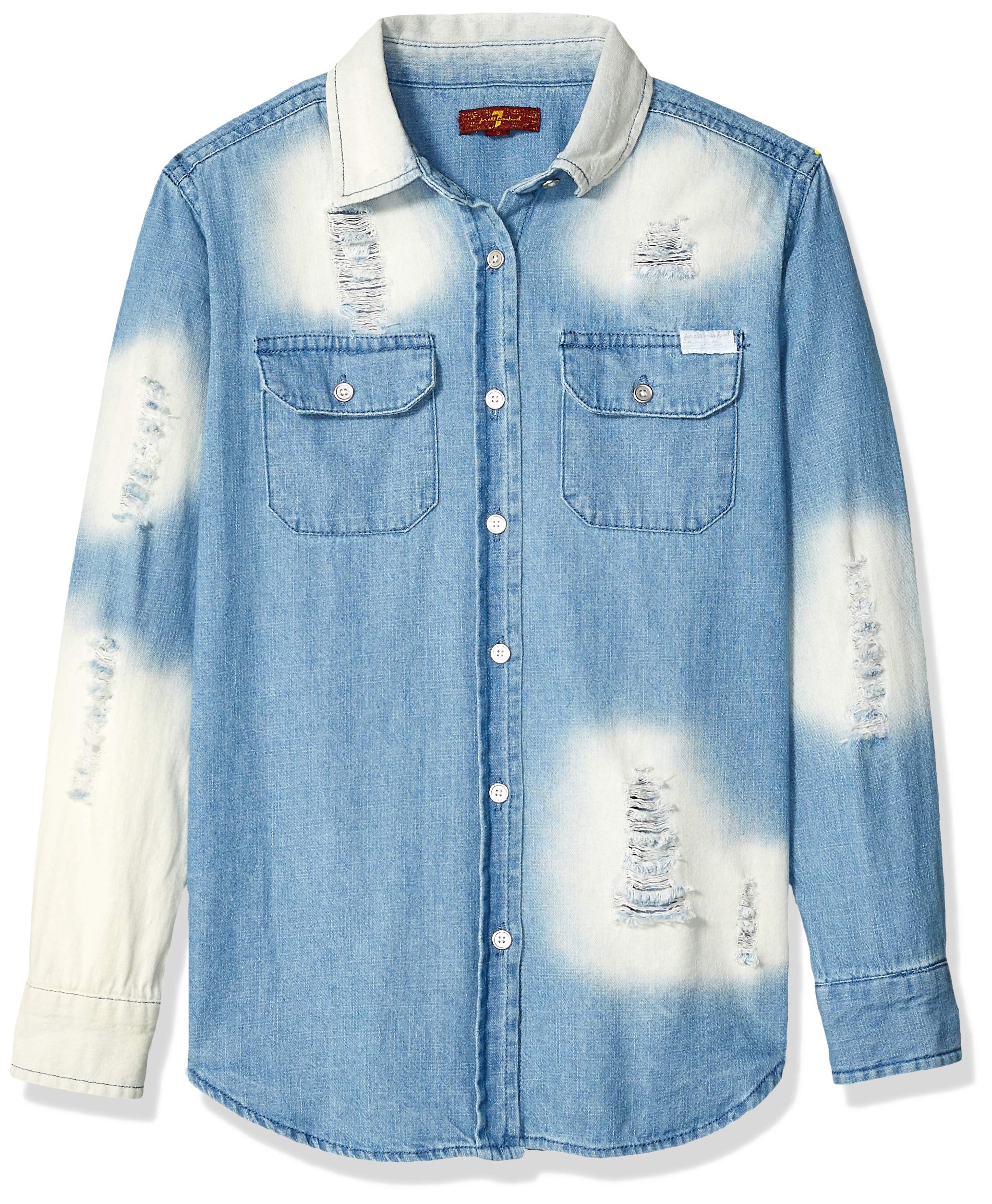 7 For All Mankind Girls' Big Sized Denim Shirt