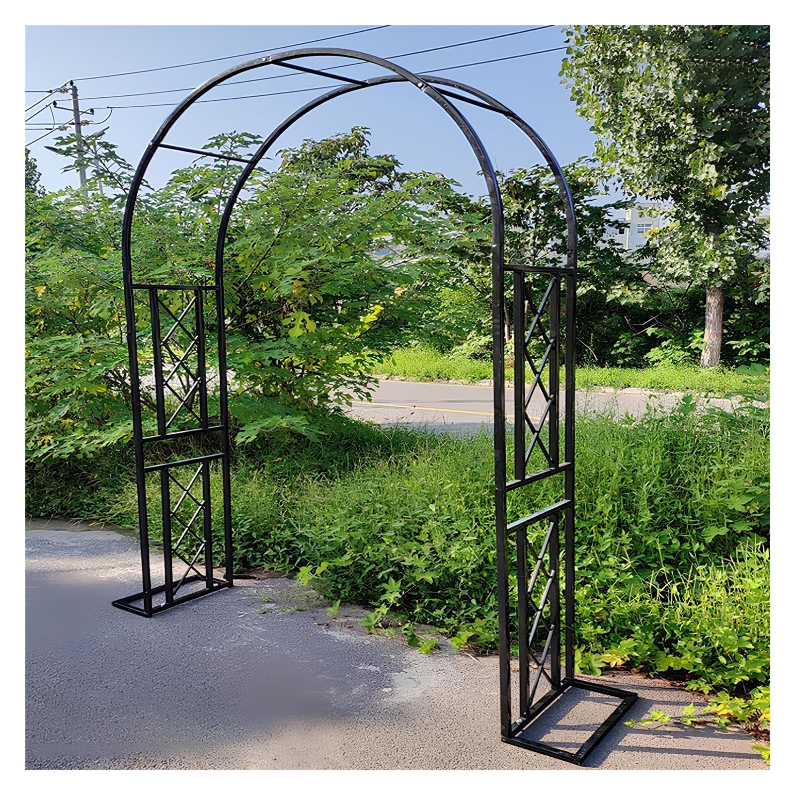 Arco de acero resistente para enrejado de jardín y plantas trepadoras