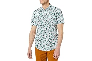 Men's Slim-Fit Flamingo Print Shirt