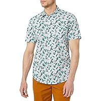 Amazon Essentials Camicia da Uomo a Maniche Corte con Stampa abbottonata