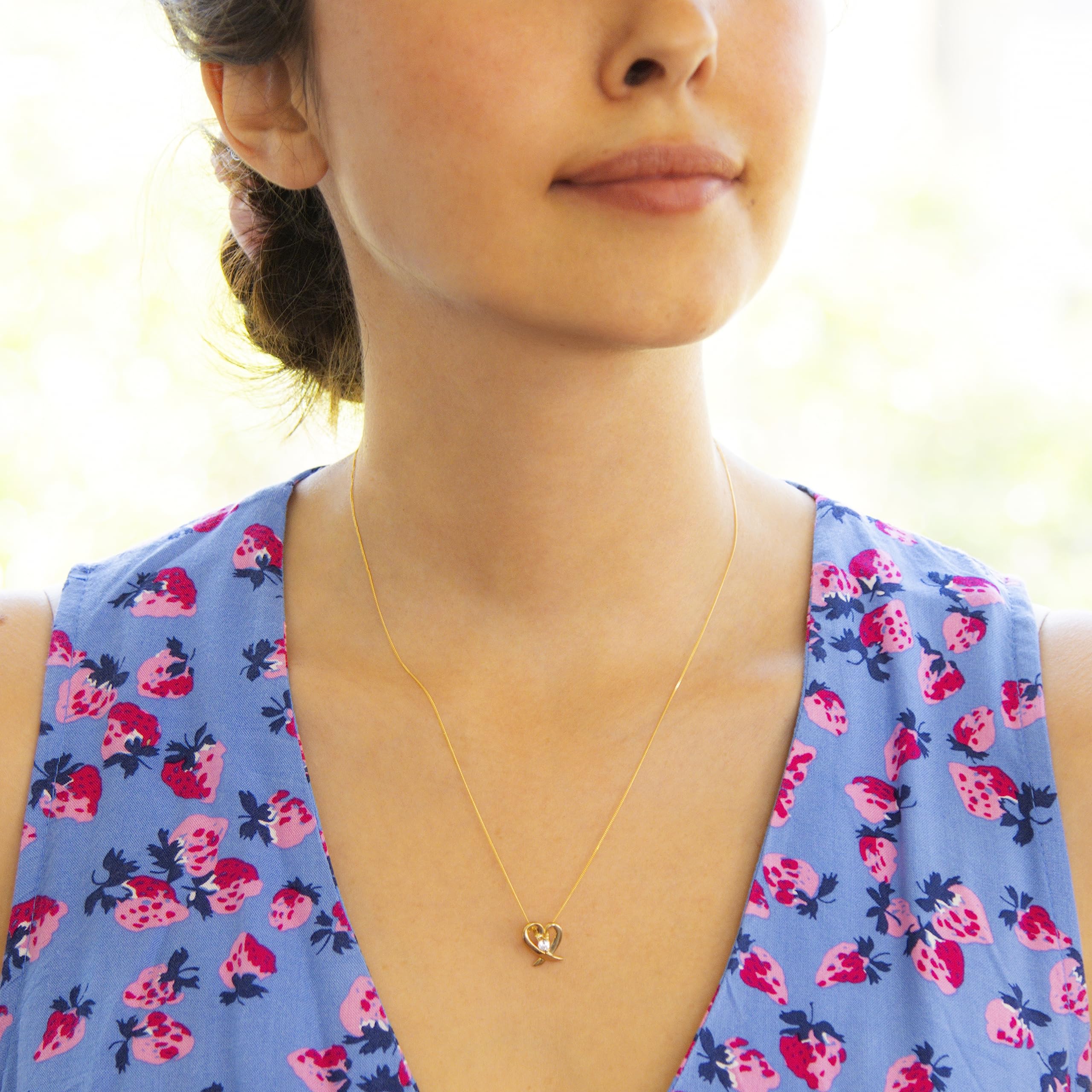 Carissima Collar de mujer con oro amarillo de 9 quilates (375/1000), circonita, 46 cm