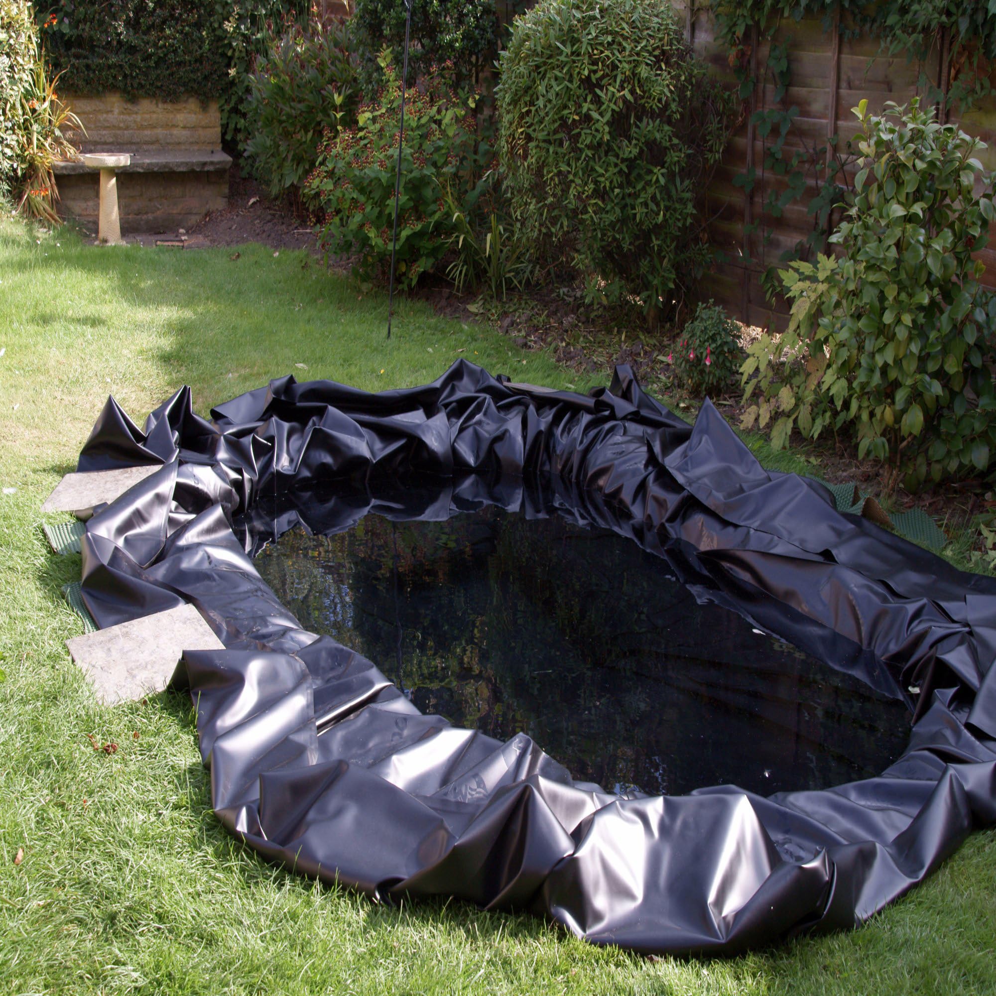 Pellicola per laghetto, 3 m x 2 m, colore nero, in LDPE, per laghetti, fontane, giardino acquatico e cascata