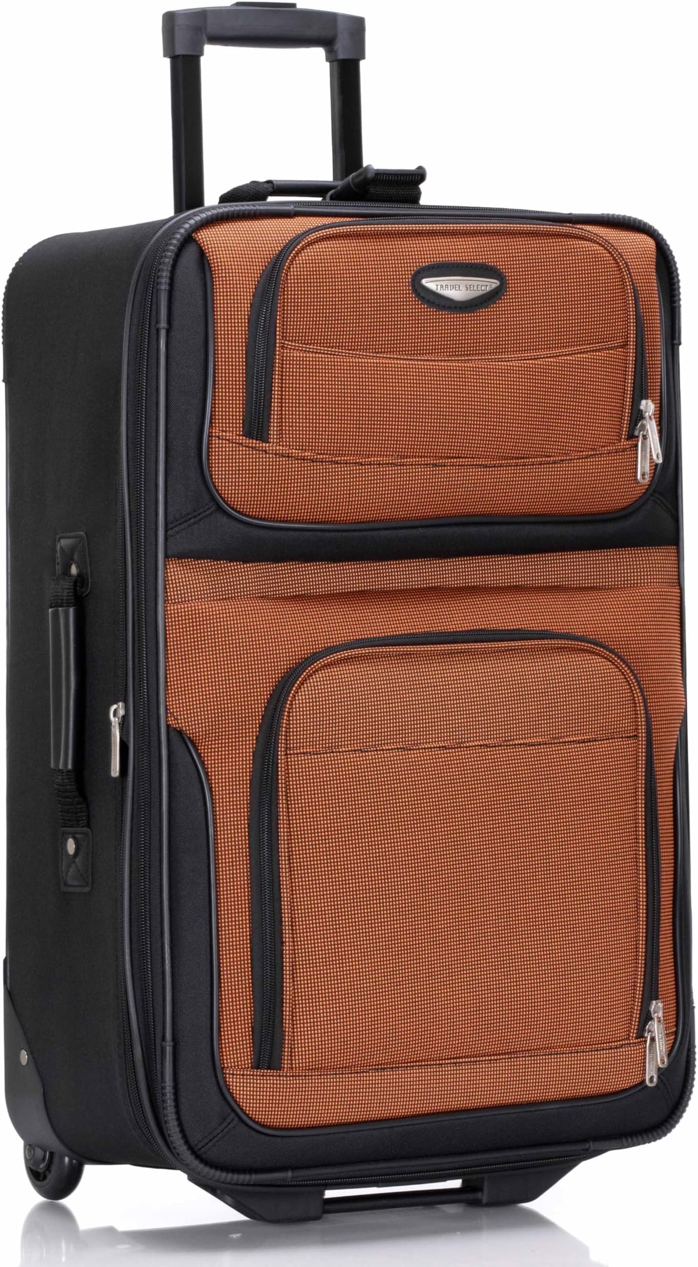 Amsterdam Softside Expandable Luggage with Rolling Wheels, Orange, 25-Inch Medium