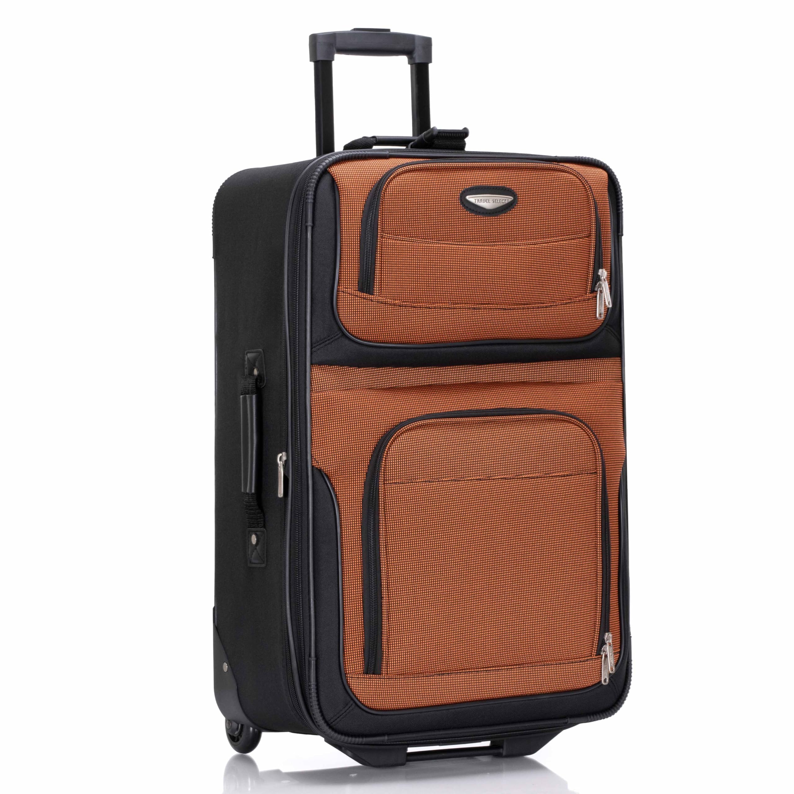 Traveler'S Choice Travel Select Amsterdam Expandable Rolling Upright Luggage, Orange, Checked-Medium 25-Inch, Amsterdam Expandable Rolling Upright Luggage