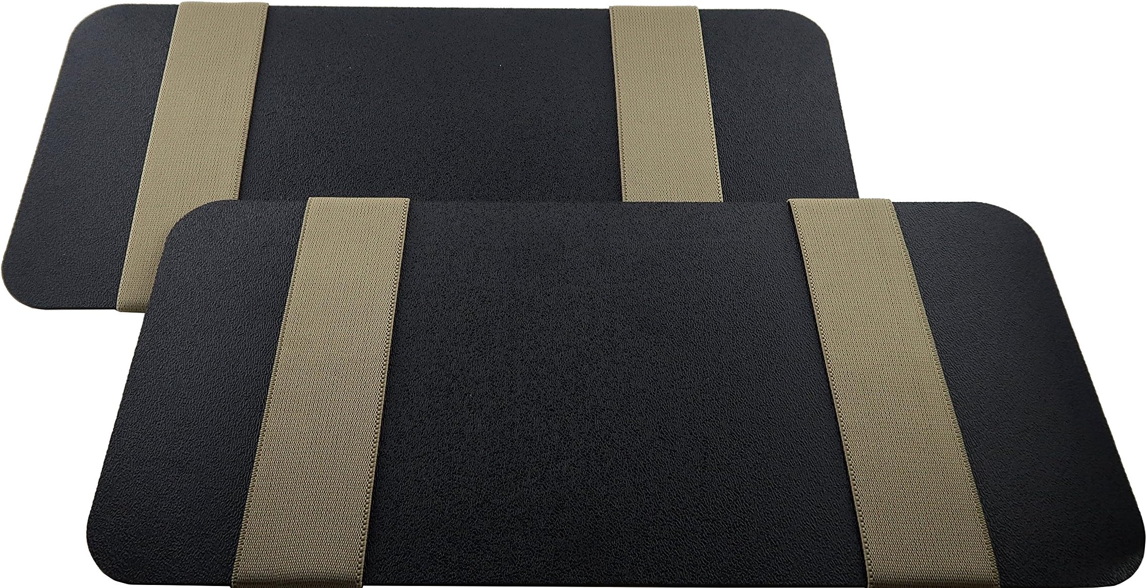 Visormates - Side Window Extenders (6x13 Black with Tan Straps) to add to Your Existing Driver and Passenger Sun Visors