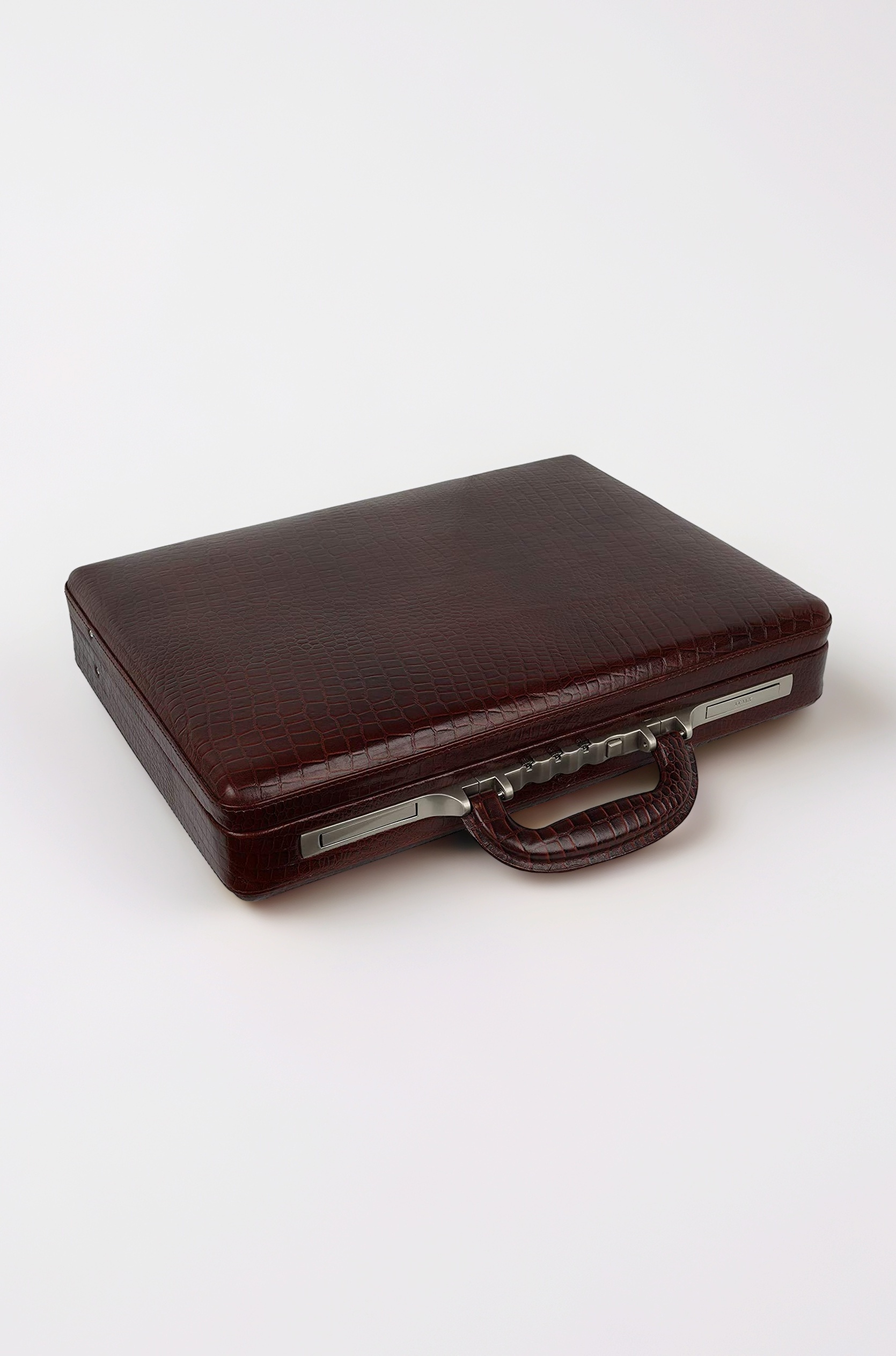 Men's Leather Briefcase Bag 15.6'' 18 L Laptop Compartment with Expandable Features High Security Italian Number Lock Combo (Brown)