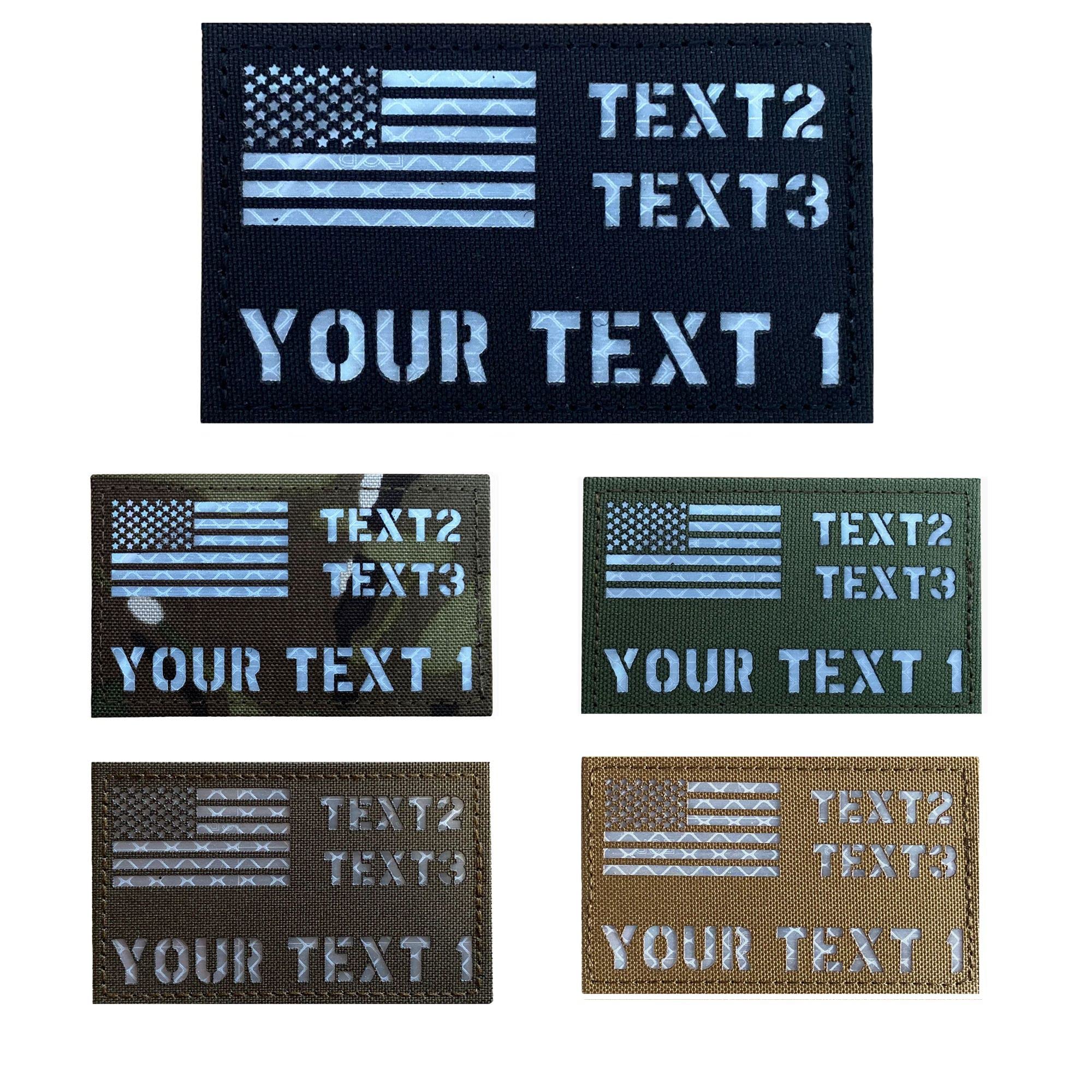 JUJUPUPS Custom 2x3.5 inch Reflective US USA American Flag Patch Tactical Vest Patch callsign Patch (Ameican Flag)