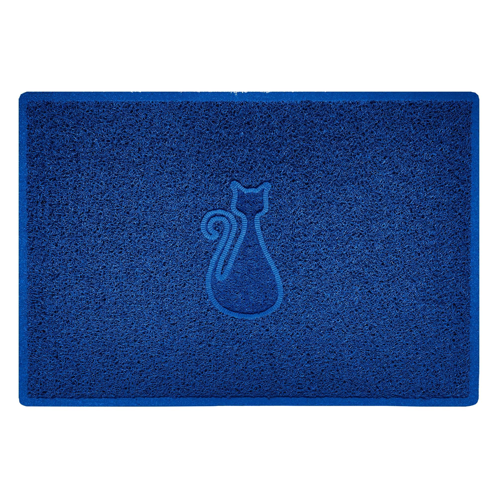 Nicoman CAT Embossed Shape Door Mat Dirt-Trapper Washable Barrier Doormat-(Use Indoor or Sheltered Outdoor)-(90x60cm/3x2ft,Large) Blue