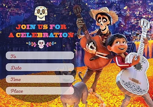 Juego de 20 tarjetas y sobres de invitación de cumpleaños con temática de recuerdos de fiesta, ligeros (8.47 oz), invitaciones estilo postal para el