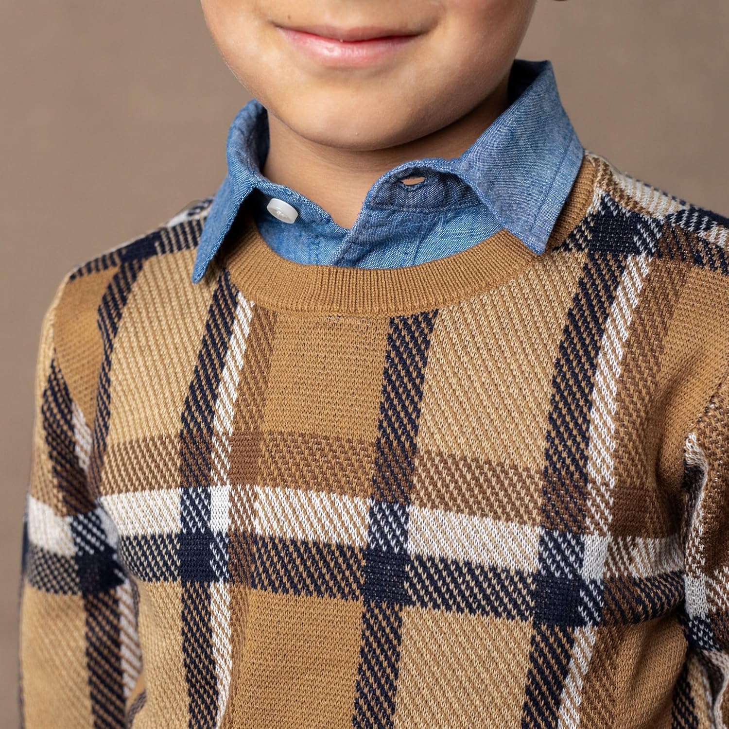 Hope & Henry Boys' Long Sleeve Crew Neck Pullover Sweater