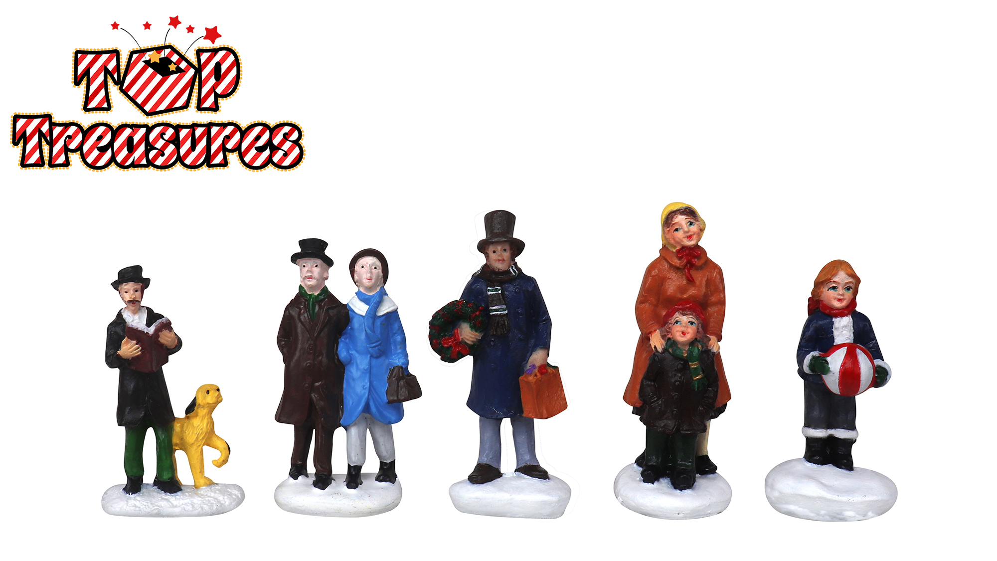 Bbiamsleep 8Pcs Resin Christmas Town People Winter Zambia