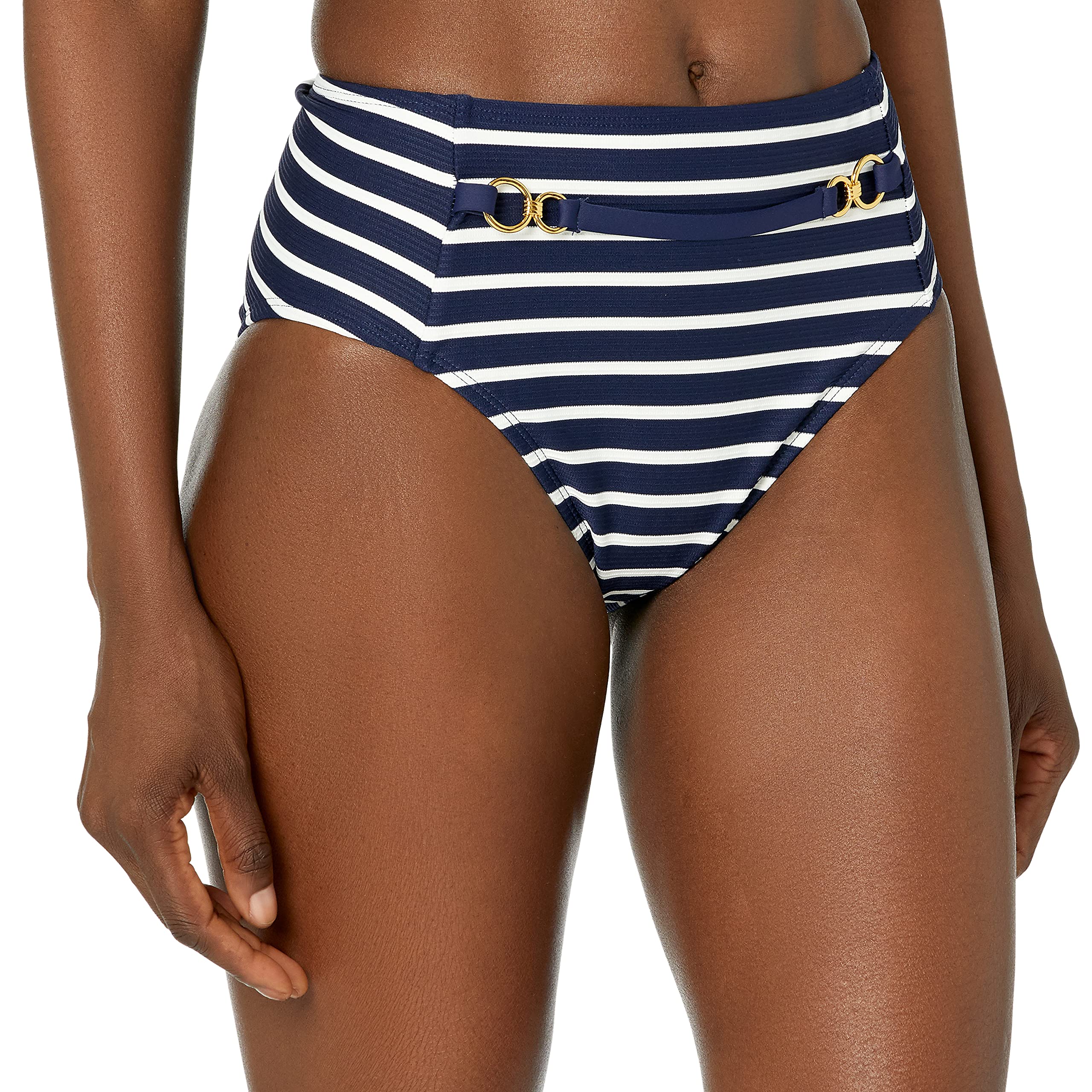 La Blanca Women High Waist Hipster Bikini Bottom, Indigo/Capri