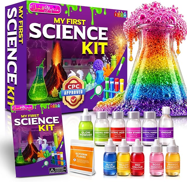 Jim&Gloria Science Kits for Kids Age 5-7 8-12 Year Old Birthday Gifts for Girls Boys, Learning & Educational Toys, Stem Toys, Chemistry Set, Science Experiments for Kids Volcano Projects