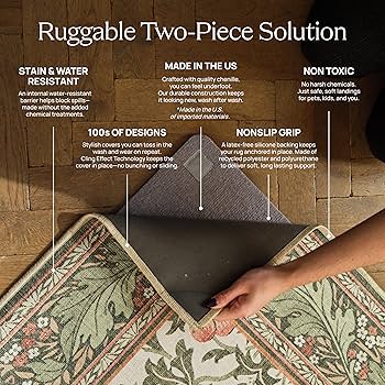 Amazon.com: RUGGABLE x Jonathan Adler Machine Washable Modern Area