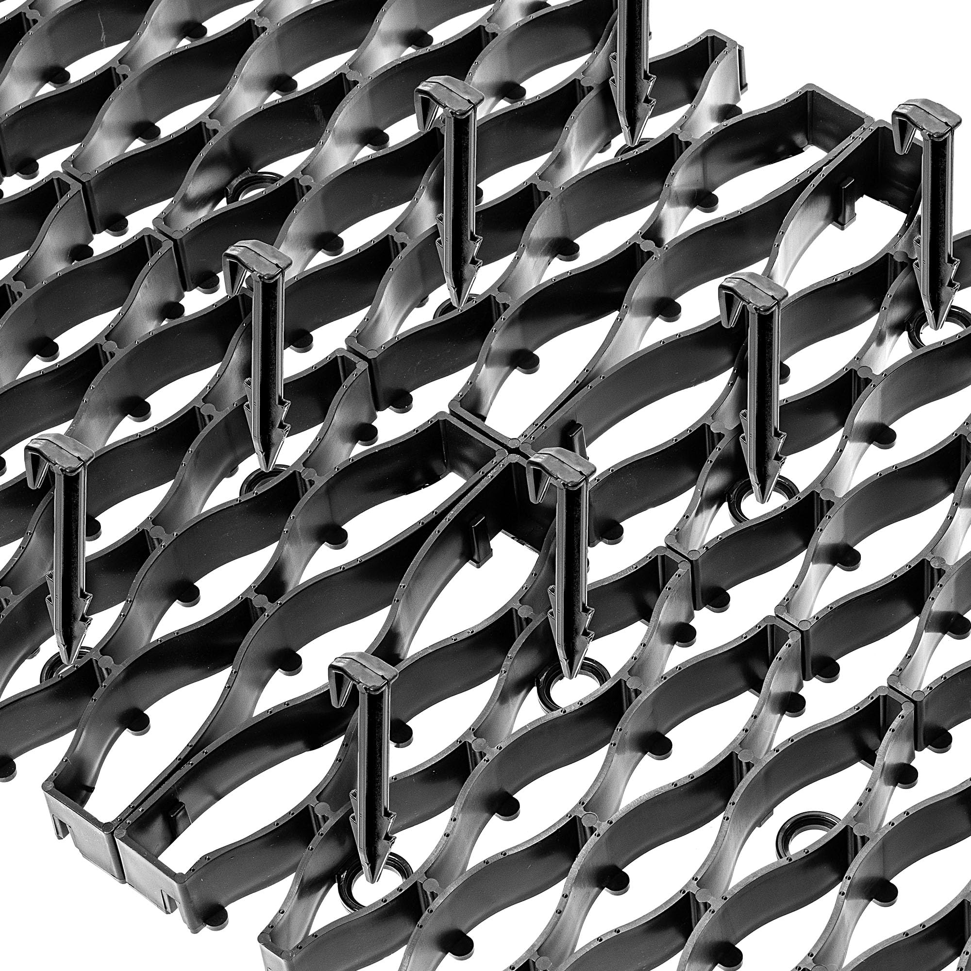 KADAX 20 griglie di protezione per prato per robot tosaerba, 47 x 20 cm, griglia per prato, protezione dai danni causati da robot tosaerba, piastre in plastica (nero)