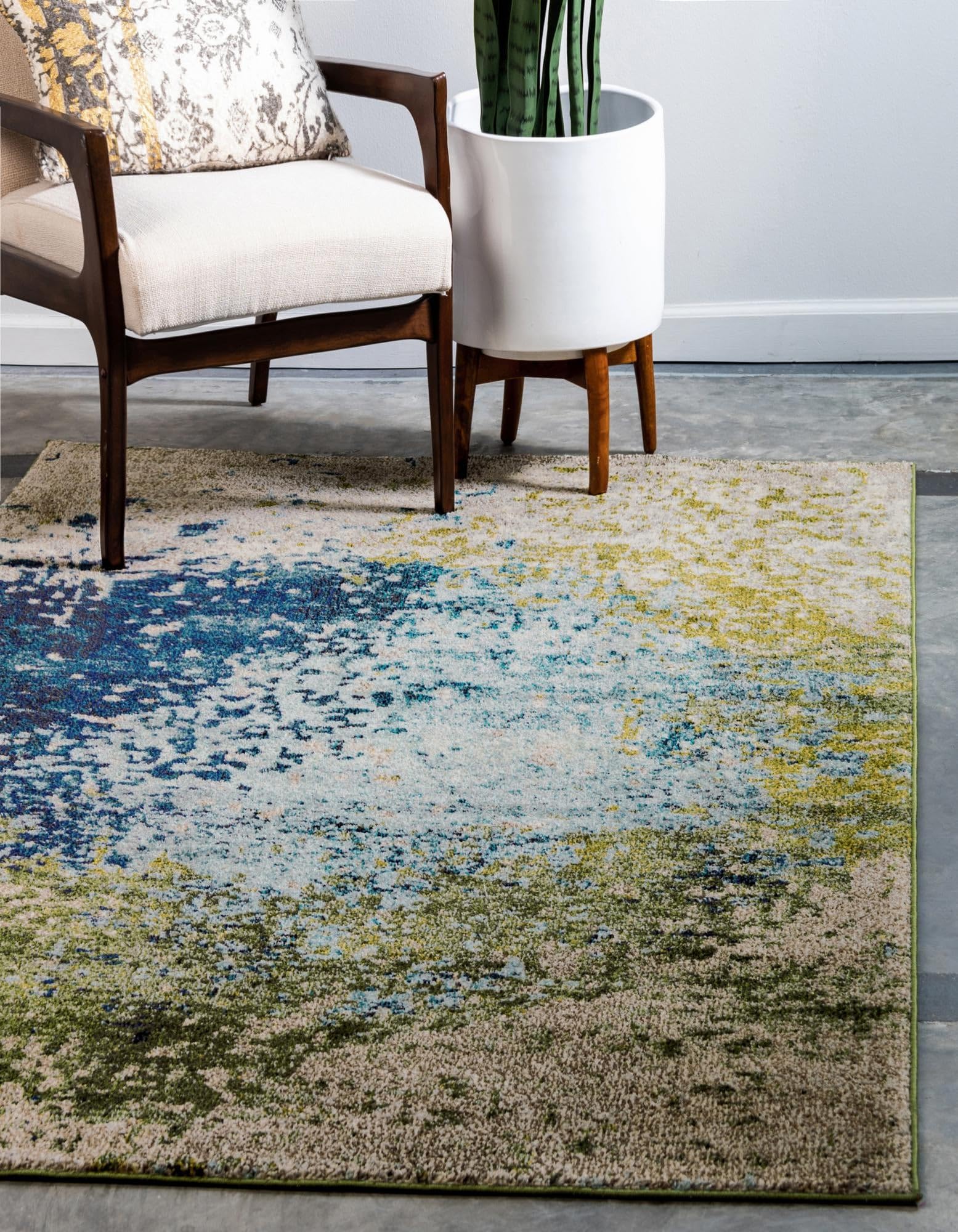 Unique Loom Estrella Collection Colourful Abstract Blue Rug 155 x 244 cm
