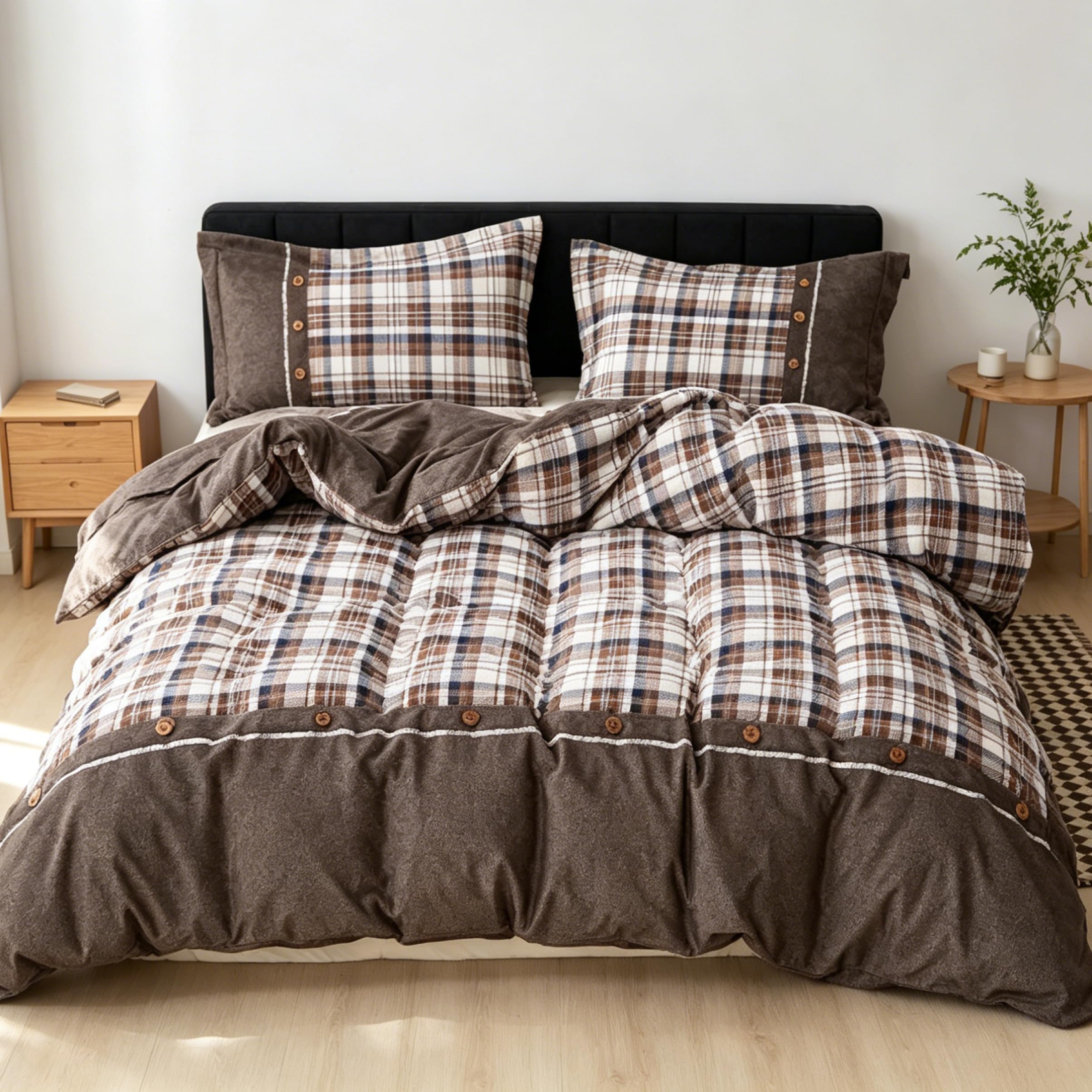 Parure de lit flanelle Simple&Opulence anti draps froids grand lit
