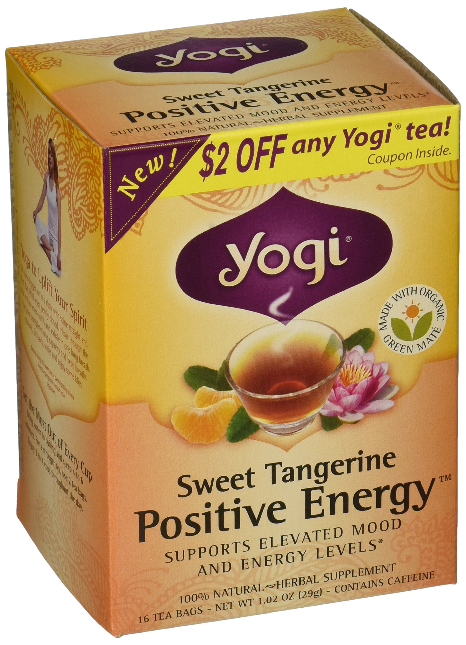 Yogi - Yogi Positive Energy Herbal Tea Sweet Tangerine - 16 Tea Bags (Pack of 6)