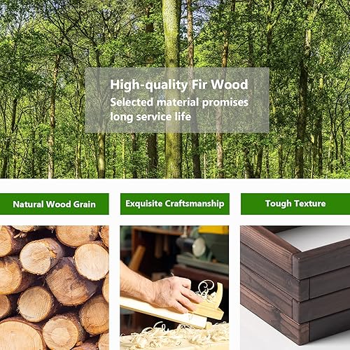 Miniatura 7 de Giantex - Macetero elevado para jardín, caja de plantación, macetero para flores y verduras de exteriores para patios y jardines