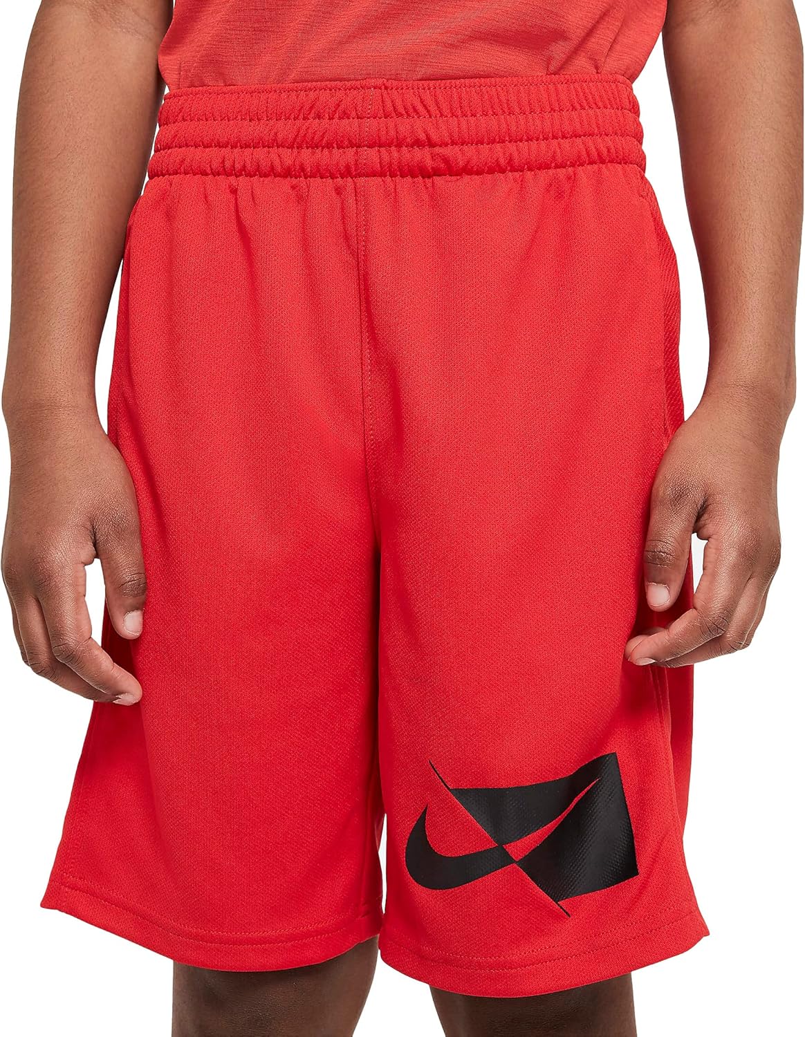 Nike Dri-FIT Big Kids' (Boys') HBR Training Shorts (RED/Black), Large
