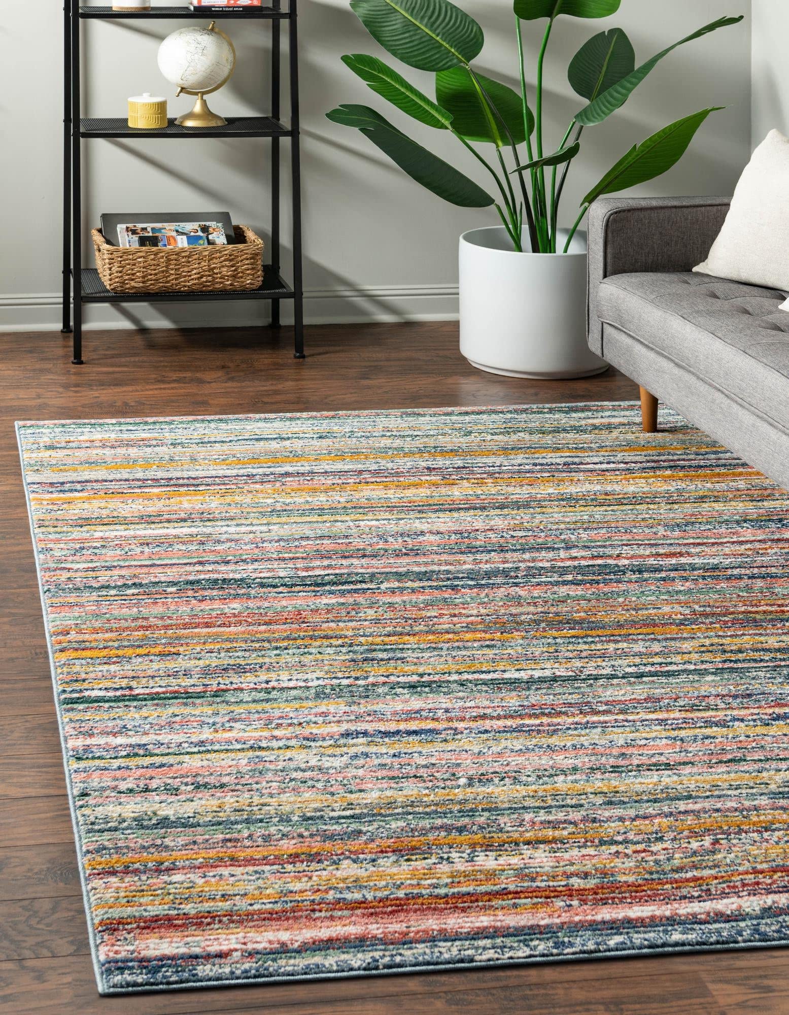 Rugs.com Gemstone Collection Rug – 9' x 11' 5 Multi Medium Rug Perfect for Living Rooms, Large Dining Rooms, Open Floorplans
