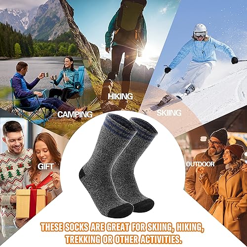Miniatura 6 de 3 Pairs Winter Thermal Socks for Men & Women Warm Winter Ski Thick Boot Insulated Socks for Cold Weather