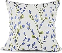 Vista 16 de YOUR SMILE Funda de cojín cuadrada decorativa con bordado clásico de jacquard azul, de 12 x 20 pulgadas