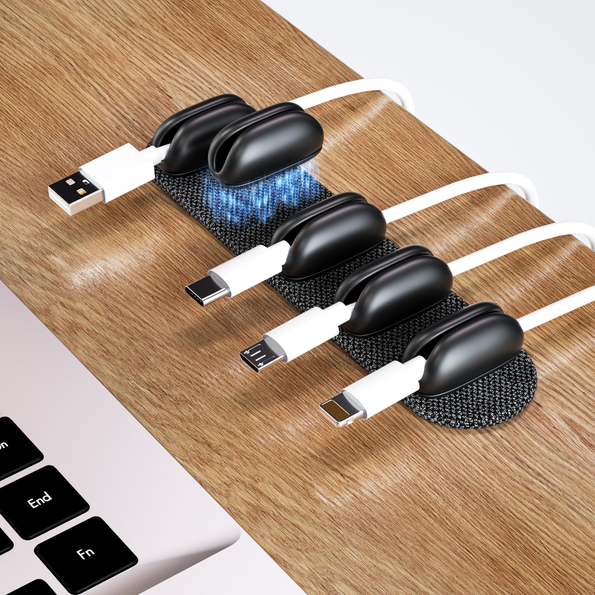 Cable Management, Magnetic Cord Organizer (Black)