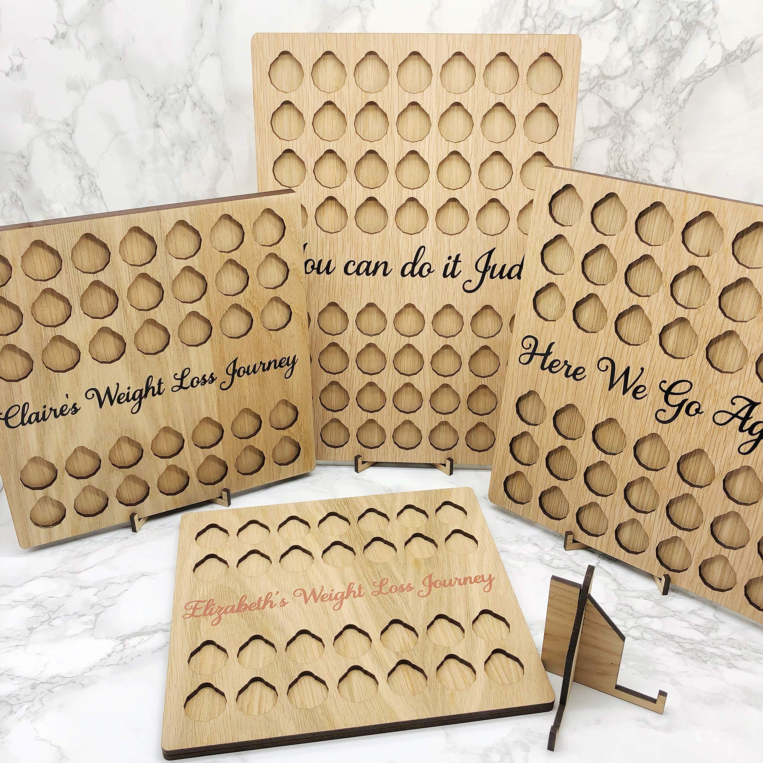 Weight Loss Journey Pound Coin Oak Plaques | Slimming World Tracking Oak Plaque | Weight Watchers Loss Oak Plaque | Weight Loss Tracker