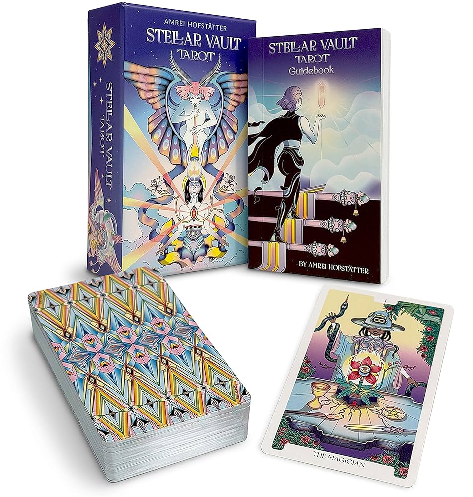 Stellar Vault Tarot: 78 Silver-Edged Tarot Cards, Futuristic