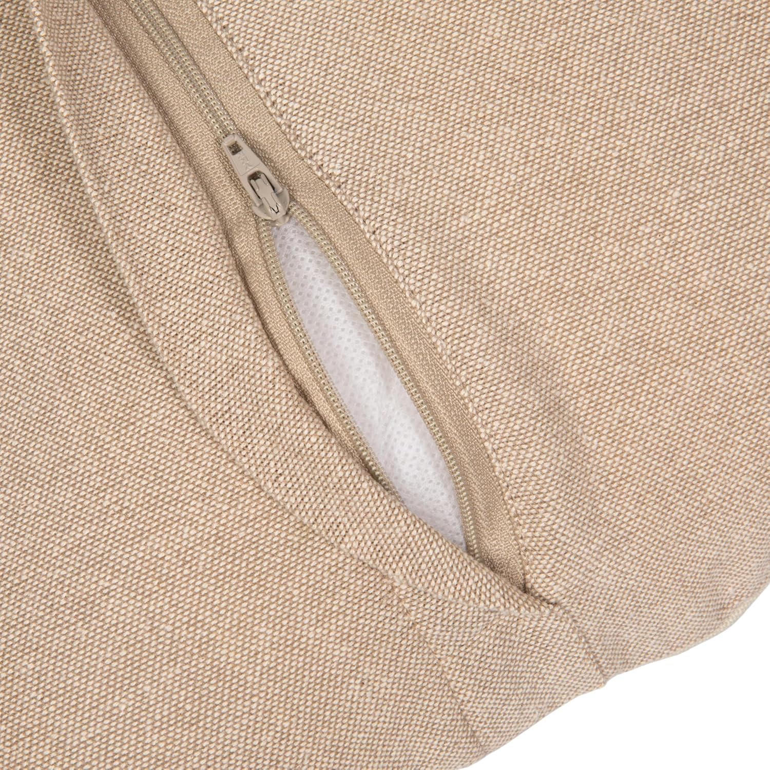 Creative Co-Op, Blue Cotton Pillow with Embroidered Design and Chambray Back, Natural