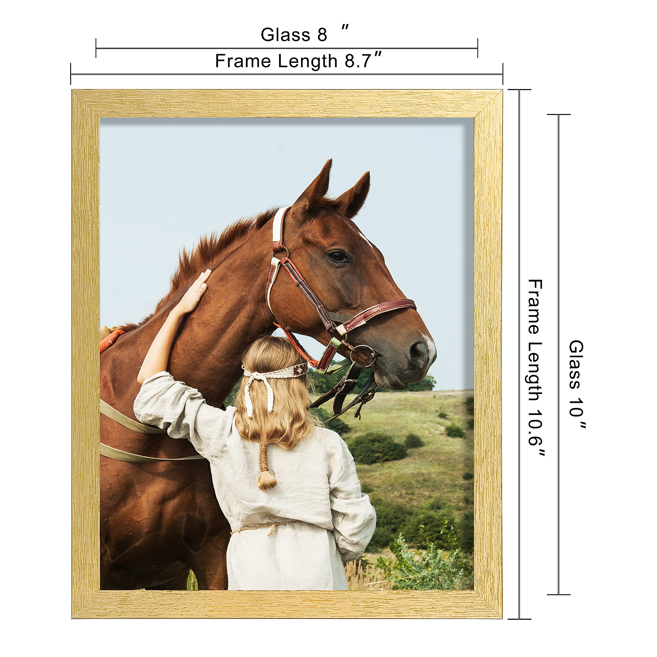 ELSKER&HOME 8x10 Picture Frame Gold Set of 6 - Multi Photo Frames Collage with HD Real Glass for Table Top or Wall Mount Display