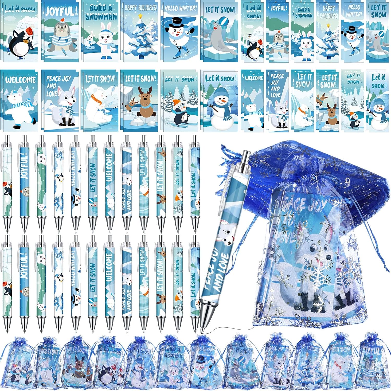 Moinchore 80pcs Christmas Winter Stationery Set Bulk Winter