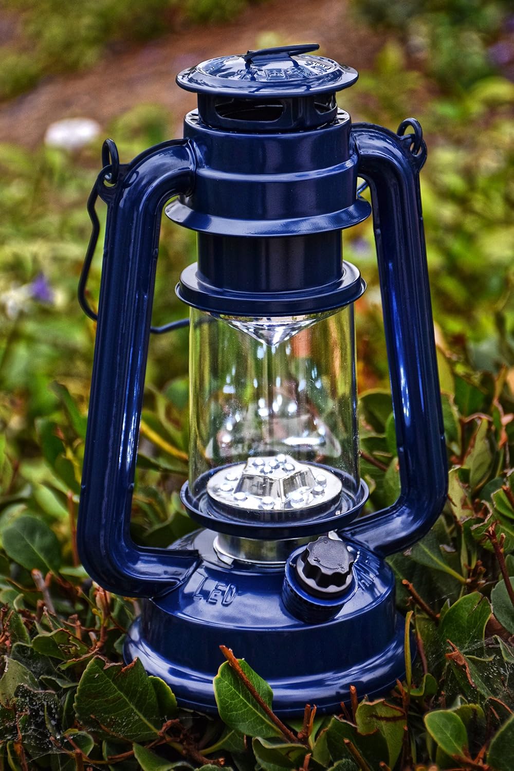 SE 15-LED Blue Hurricane Lantern with Dimmer Switch - FL805-15BL