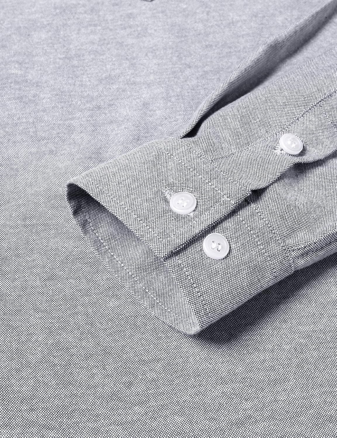 AOTIK Mens Oxford Button Down Shirt Long Sleeve Dress Shirts Solid Business Casual Office Shirts with Pockets - Image 6