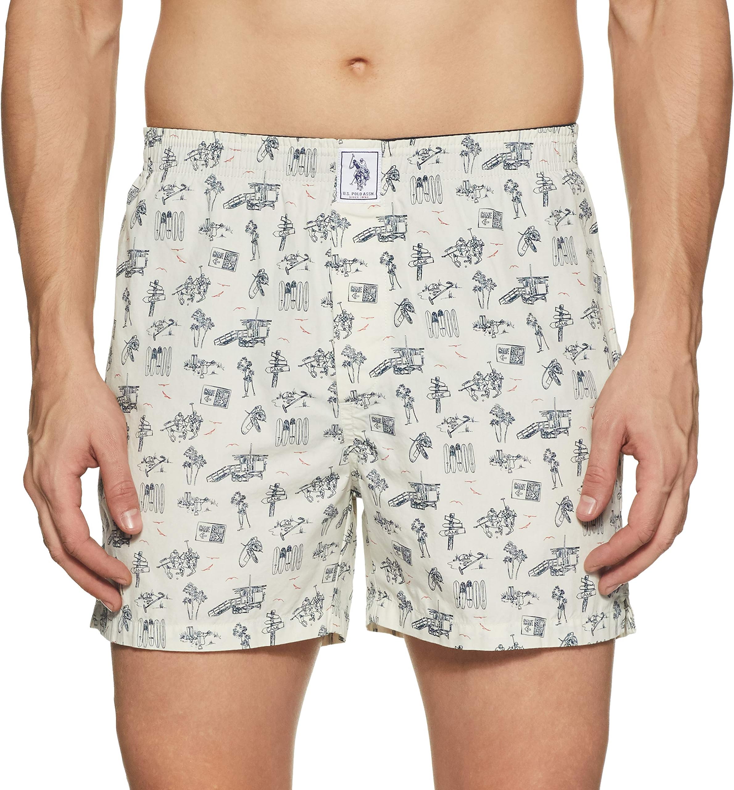 Men's Cotton Boxer Shorts Tailored Printed Boxers (Color & Print May Vary) (Pack of 1)