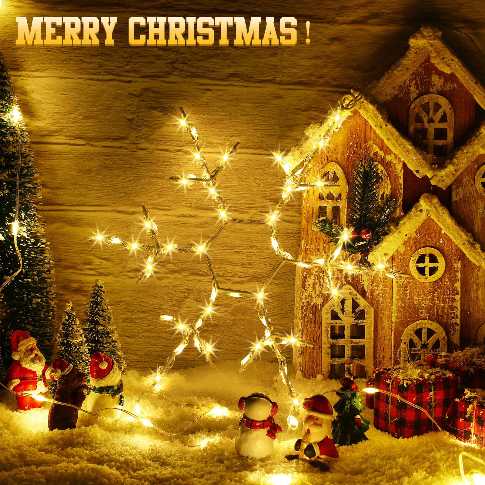 Tuanse Christmas Snowflake Window Lights LED Silhouette Window Lights LED Lighted Xmas Hanging Lights with Remote Control for Home Patio Porch Indoor Outdoor Party Decoration(4 Pieces)