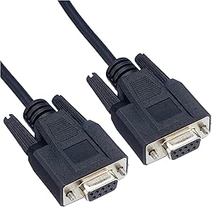 C2G 81418 2M DB9 Female to DB9 Female Null Modem Computer Serial Port Extension Cable, Black