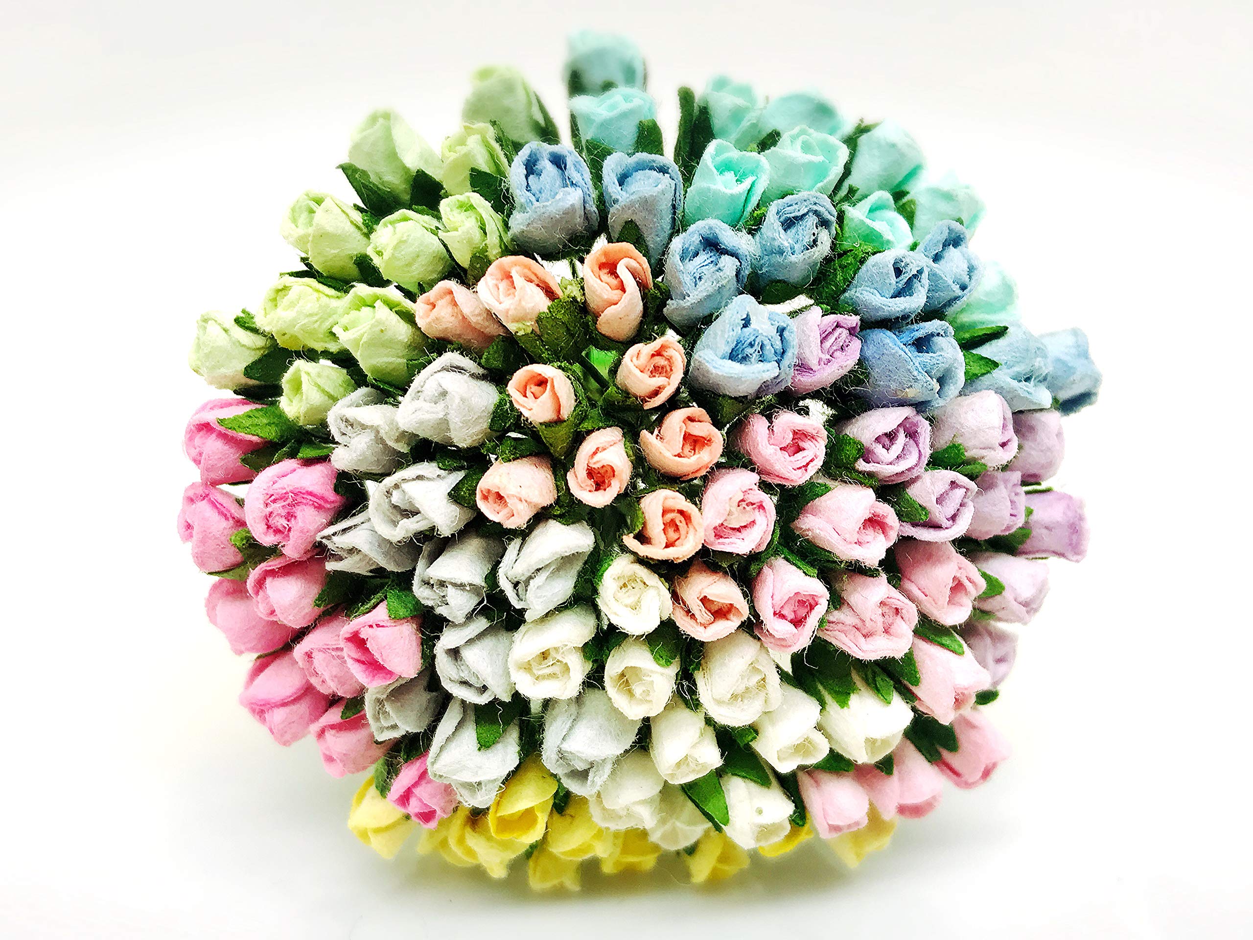 Boutons de rose en papier de mûrier pastel pour loisirs créatifs et album mariage