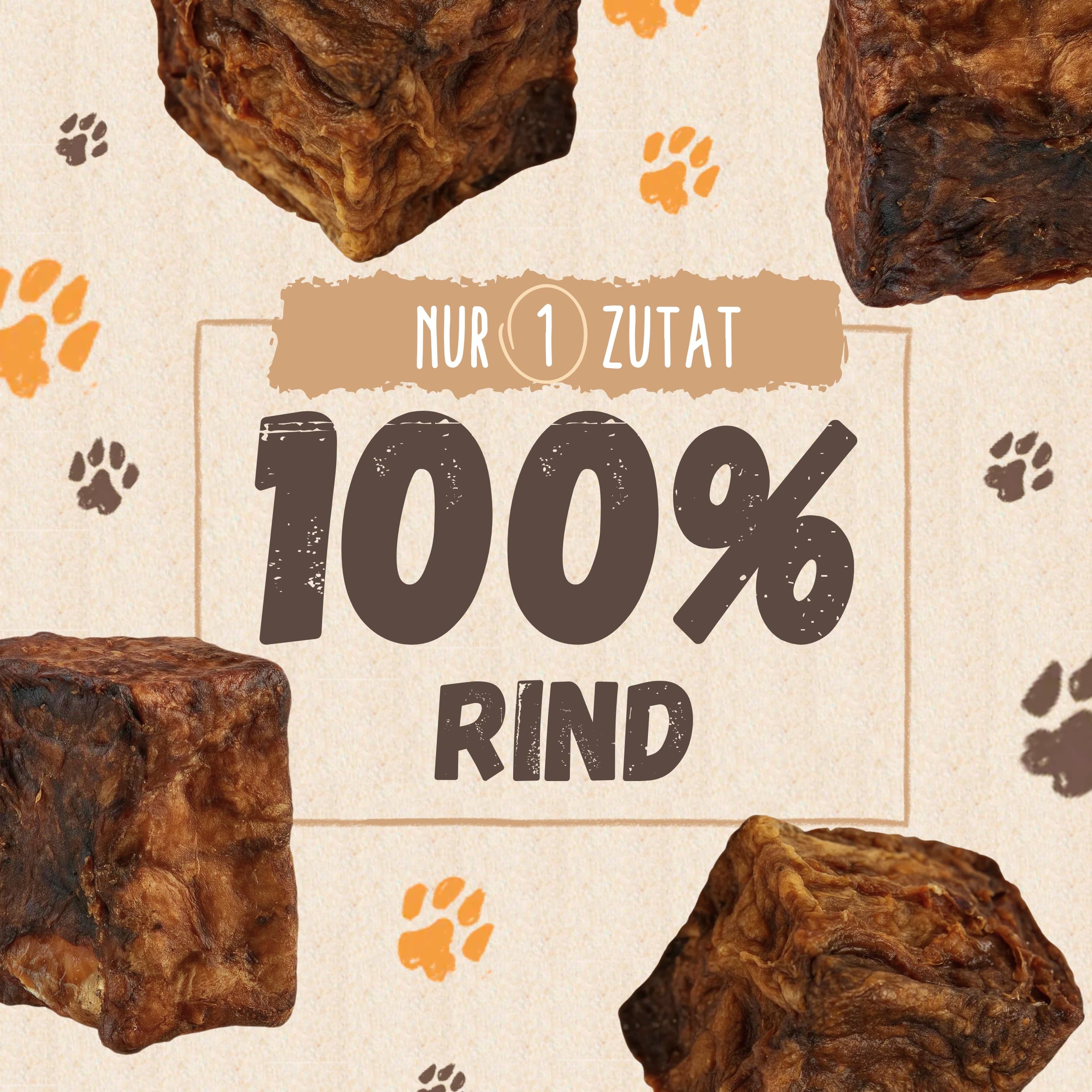 HappyPaw 1 kg di polmoni bovini (a cubetti) – 100% naturale per cani – ideale allenamento – asciugato delicatamente, ricco di proteine e basso contenuto di grassi – Snack senza additivi e senza