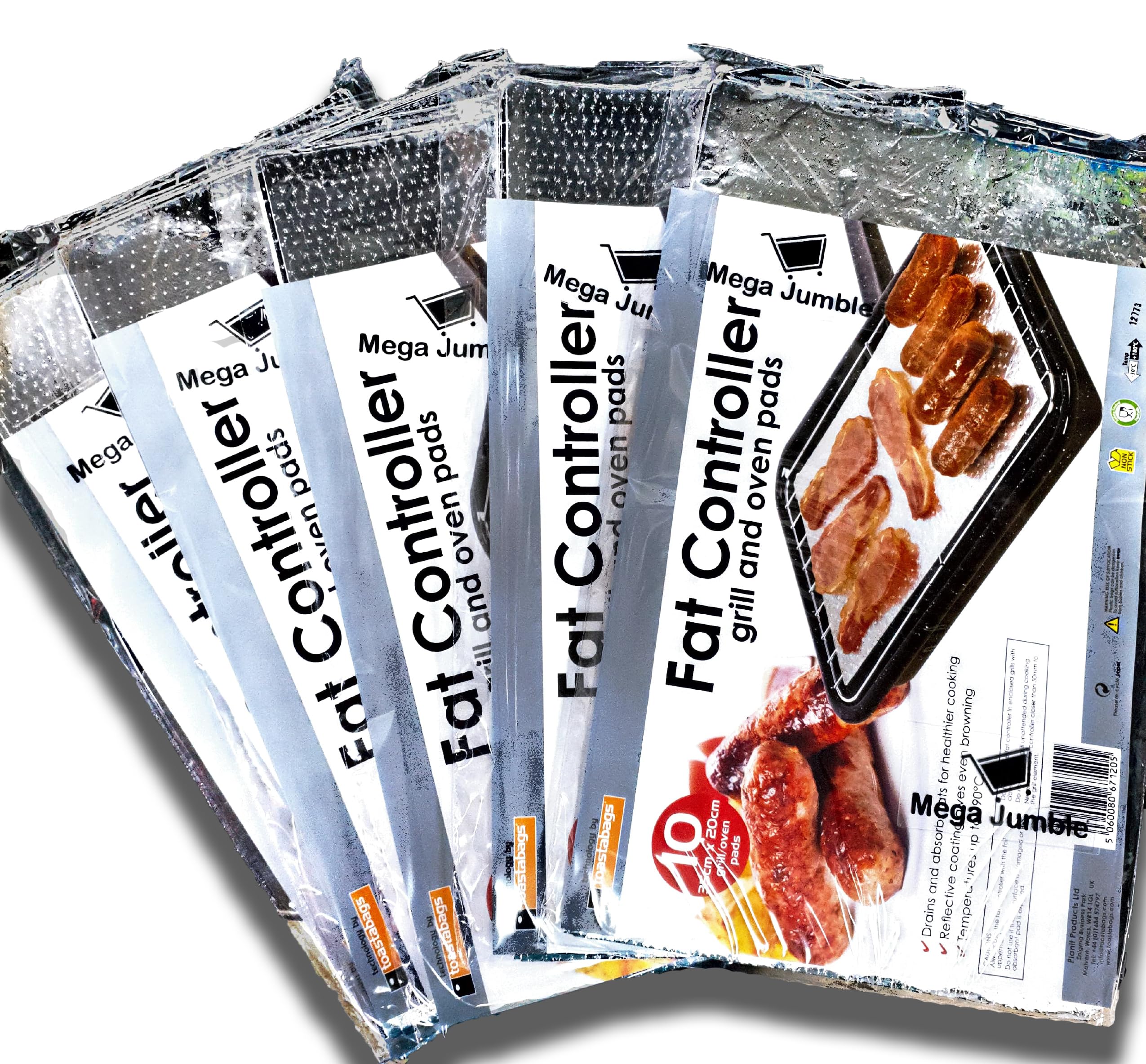 5 X 10 FAT CONTROLLERS. FAT TRAPPER COOKING PADS. GRILL & OVEN. ABSORBS FAT
