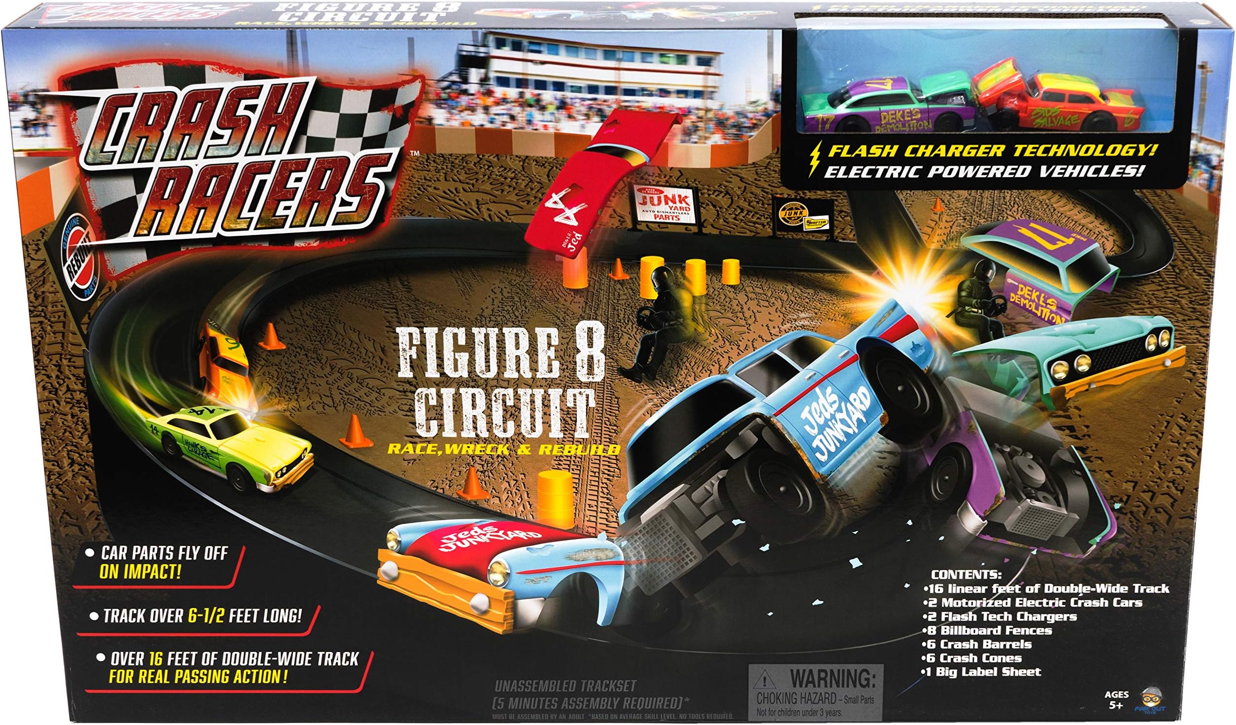 Far Out Toys Crash Racers Figure 8 Circuit Track Set, Multi-Colour, 62000