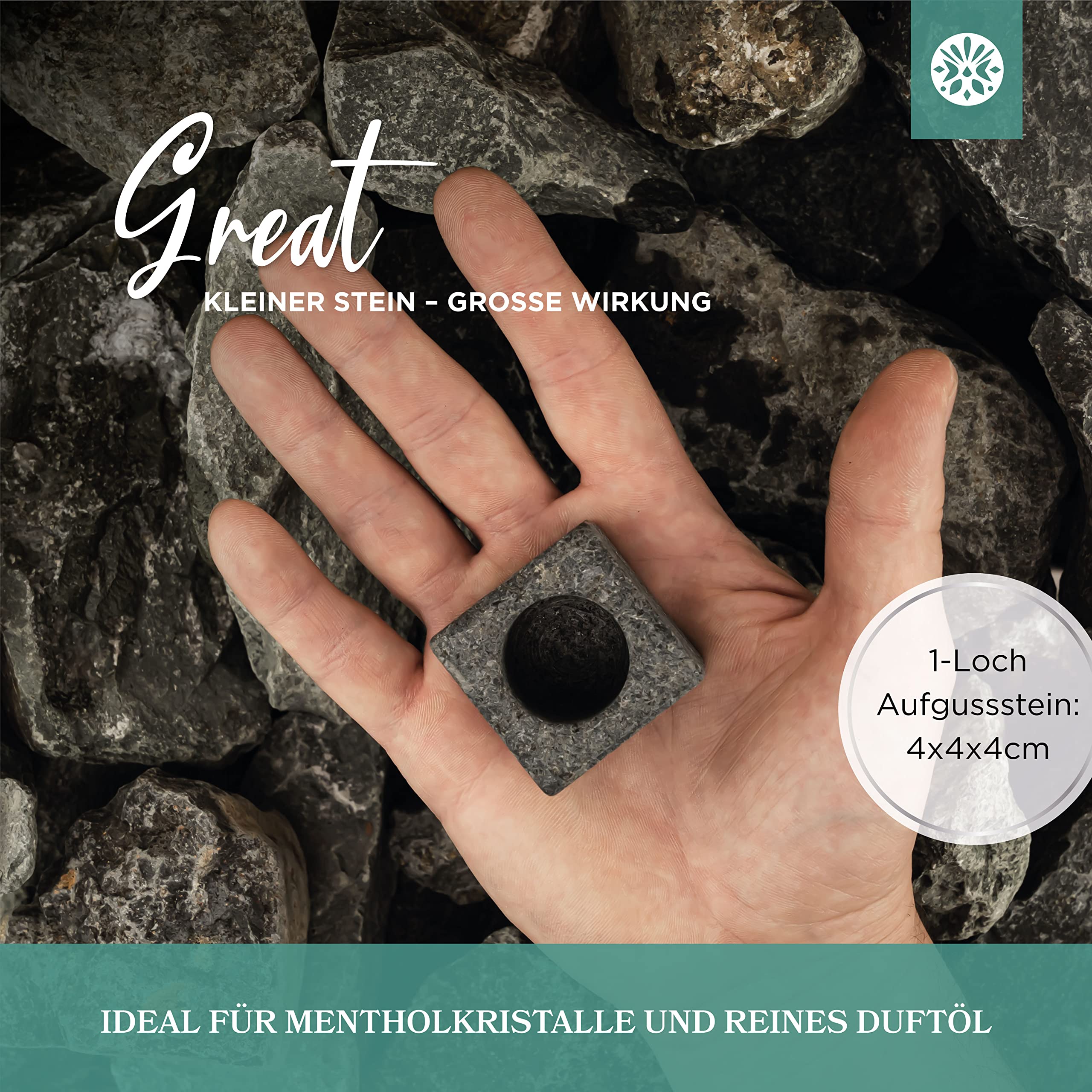 LoWell® Pierres de diffusion pour sauna - Accessoire pour séance sauna exceptionnelle - Diffusion idéale des cristaux de menthol - Pierre à vapeur pour huile essentielle - Chambre unique