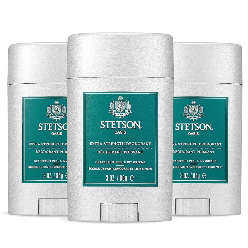 Desodorante em gel Stetson Oasis SCENT BEAUTY, sem alumínio e parabenos, Pacote com 3