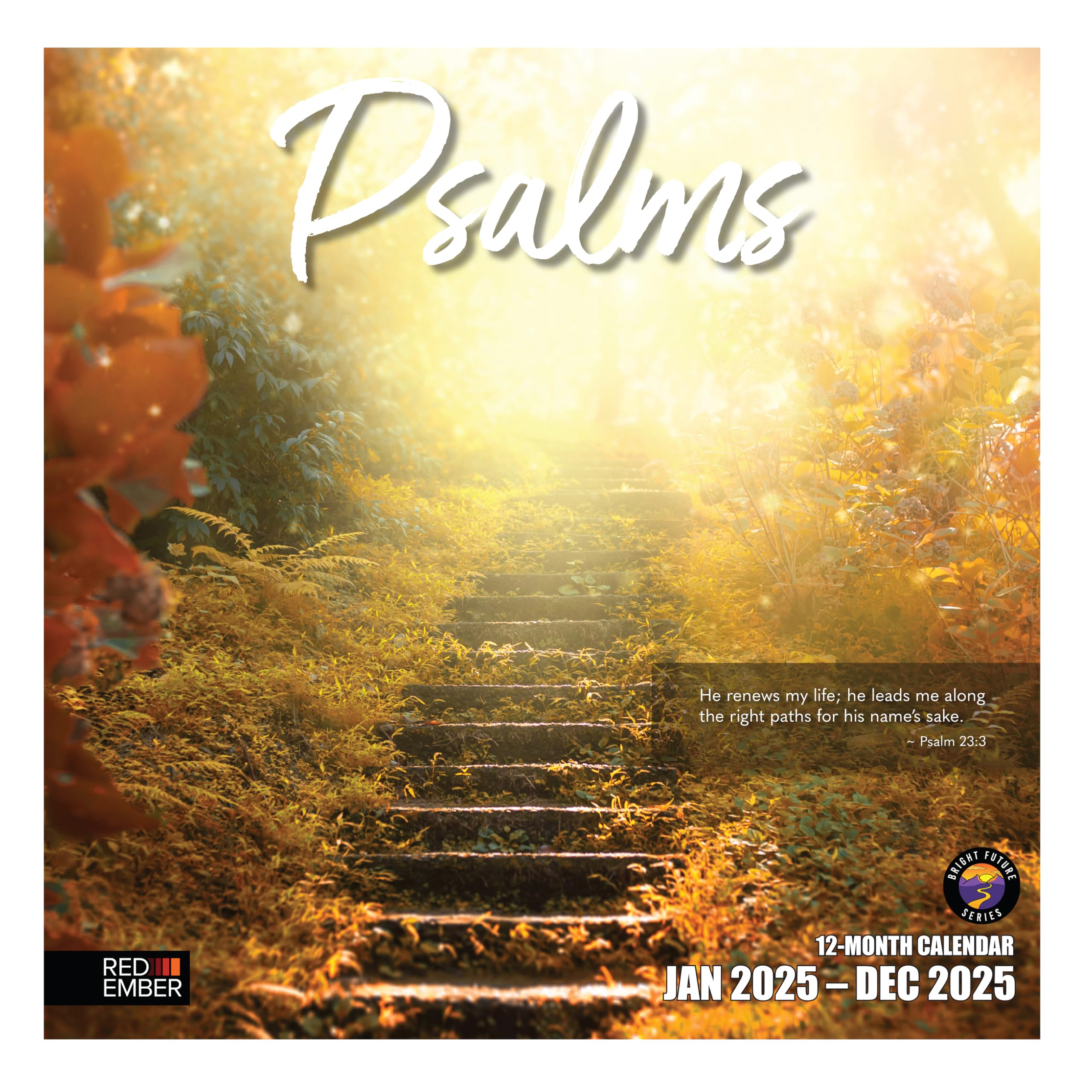 RED EMBERPsalms 2025 Wall Calendar 12 Month | 12" x 24" Open | Thick & Sturdy Paper | Giftable | Religious Bible Verse Christian Calendar 2025