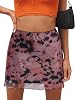 Ezcosplay Women High Waisted Mesh Mini Skirt Bodycon Stretchy Sexy Y2k Short Skirts