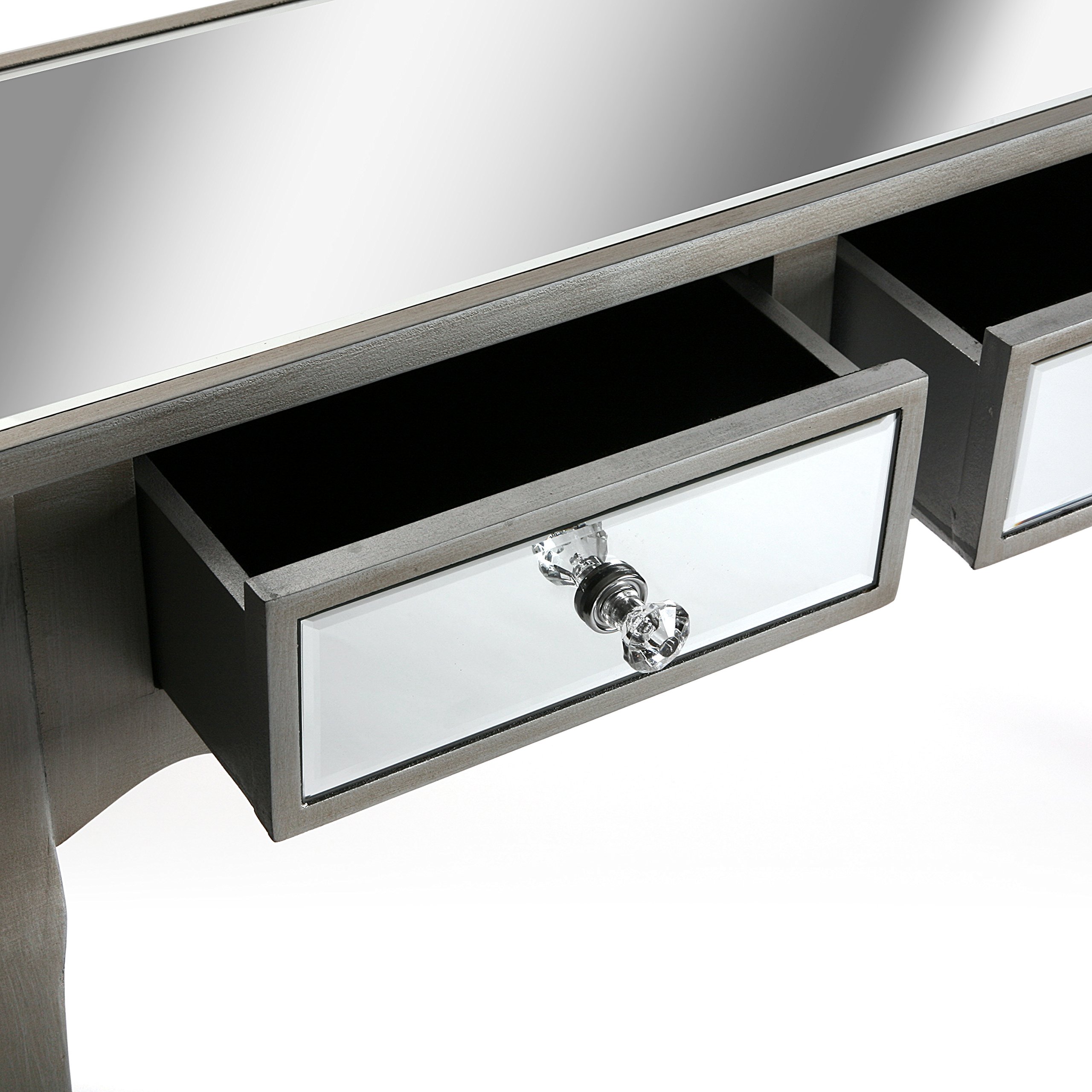 Versa 21020002 Tavolo Entrata 3 Cassetti Specchio Marsala,80,5x25x106 cm,Legno